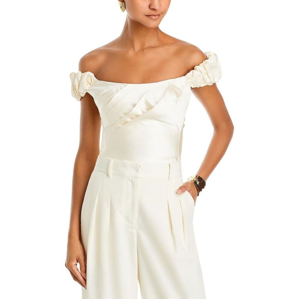 LoveShackFancy Ivory Off-Shoulder Blouse